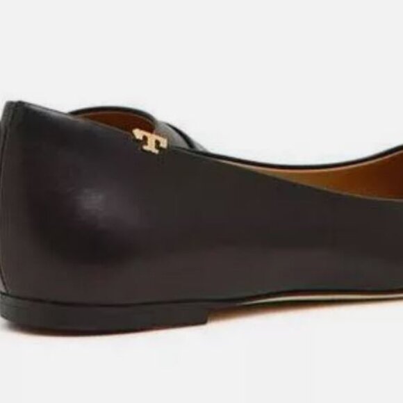 Cap-Toe Ballet: Women New Tory Burch women 5.5 Penelope Cap Toe Flat Calf Leather Perfect Black 55725